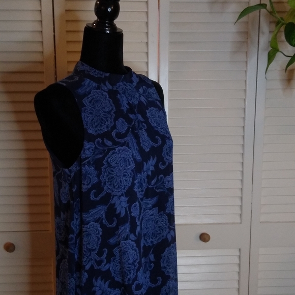 Tommy Hilfiger Navy Blue Floral Sleeveless Shift Dress Size 4 - Picture 2 of 10